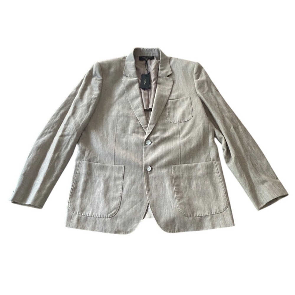 Rag & Bone Butler Donegal Blazer Mens 42 Beige Wool Linen Patch Pockets Preppy